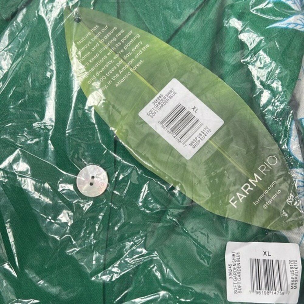 FarmRio Soft Garden Linen Blend Floral Shirt, NWT, Size XL - Picture 14 of 16